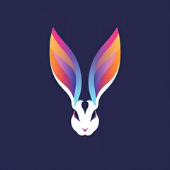 Rabbit Animal Logo Illustration Multicolor Art Generative AI