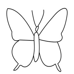 Butterfly continuous one line drawing element isolated on white background and single line art outline vector illustration



