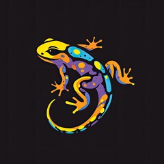 Salamander Animal Logo Design Multicolor Figure Generative AI