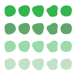 緑色で不定形の丸いフレームのセット