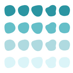 青い不定形なフレームのセット