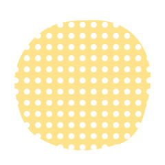 黄色でドットの不定形な丸いフレーム