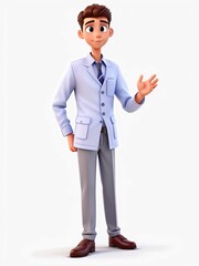 3D Illustration of a one young man work dress, Generated AI