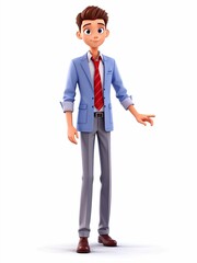 3D Illustration of a one young man work dress, Generated AI