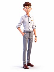 Fototapeta premium 3D Illustration of a one young man work dress, Generated AI