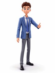 3D Illustration of a one young man work dress, Generated AI