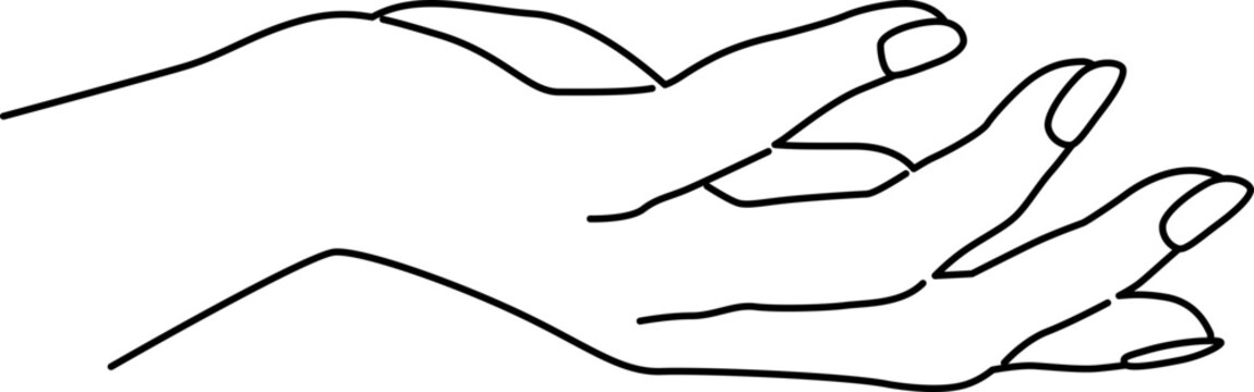 recommend clip art: Open Hand Gesture Outline