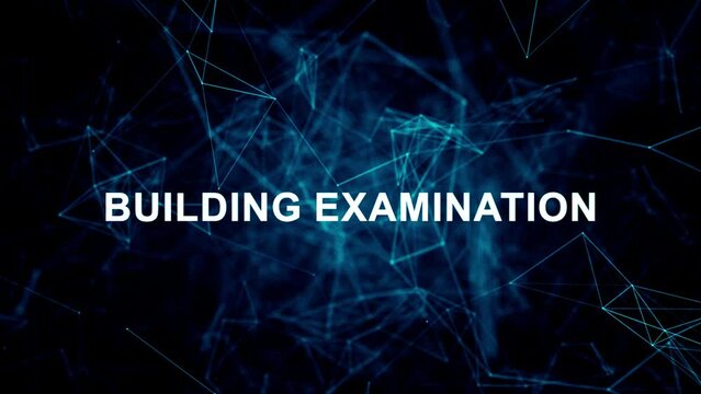 Animated futuristic texts about Home Inspection, property evaluation and building examination services