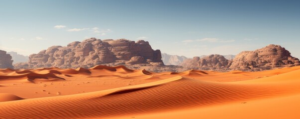 Sand and dunes in Wadi Rum, jordan. Generative ai