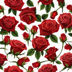 A beautiful bunch of red roses on a white background