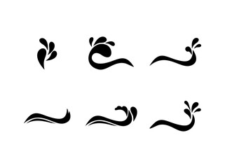 water splash vector set, flat, silhouette.