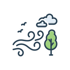 Color illustration icon for fresh air