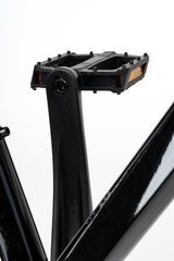 Black bicycle pedal isolated on white background