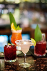 tasty cocktails in the bar
