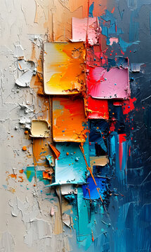 Abstract oil painting on canvas. Fragment of artwork. Modern art.