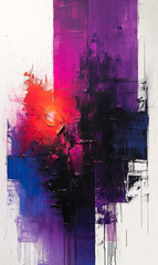 Abstract background painting with vivid colors and splashes of paint on canvas.