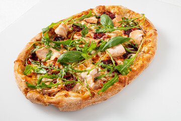 italian pizza on the white background