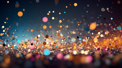 Abstract festive and new year background with stunning soft bokeh lights and shiny elements
