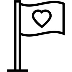 Loving Flag Vector Icon