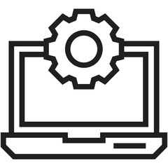 Laptop Settings Vector Icon