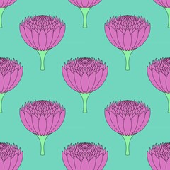 Obraz premium seamless pattern with pink flowers