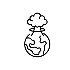 World explosion outline icons, minimalist vector illustration ,simple transparent graphic element .Isolated on white background