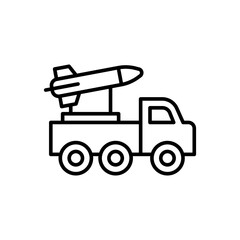 Military truck outline icons, minimalist vector illustration ,simple transparent graphic element .Isolated on white background