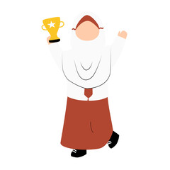 Cute hijabi elementary school student