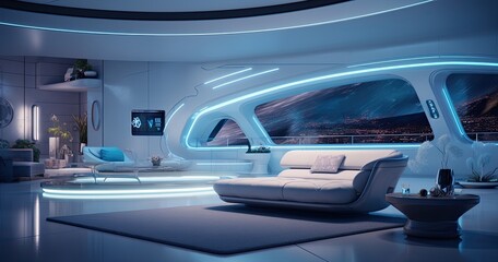 Immerse yourself in a futuristic dwelling with a hi-tech interior design that redefines modern living.