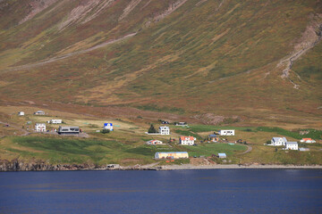 small village in an icelandic fjord