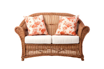 Handwoven Miniature Loveseat Isolated On Transparent Background