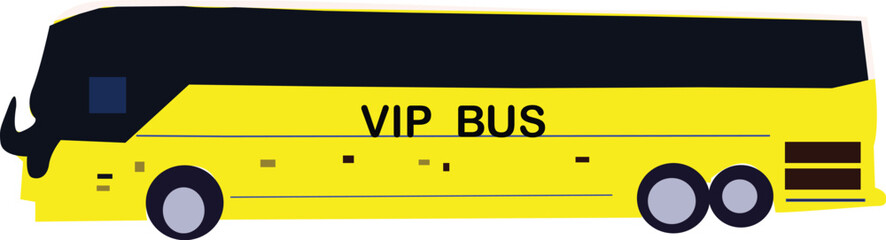 Luxury bus illustration. Isolated realistic matte yellow city bus
