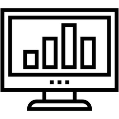 Online Graph Vector Icon