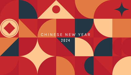 Happy Chinese New Year luxury style pattern background vector.  - obrazy, fototapety, plakaty