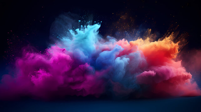 Abstract background of dust explosion for Holi festival, traditional Indian festival