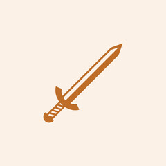 Crossed swords icon, heraldic weapon sign sword logo icon vector illustration design
