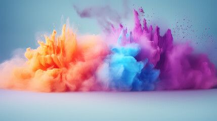 Obraz premium Abstract background of dust explosion for Holi festival, traditional Indian festival