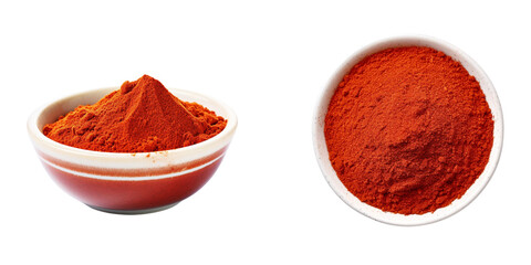 Set of chili powder isolated on a transparent background