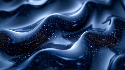 Obraz premium dark blue shiny grainy noise background texture, random liquid waves. medium contrast, low lighting but the colors are nice. top view.