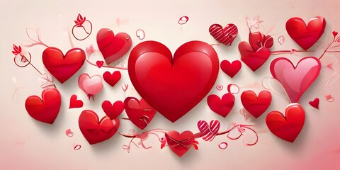 valentine background with hearts heart, love, valentine, day, romance, shape, hearts, pink, symbol, red, illustration, card, decoration, romantic, vector, holiday, 