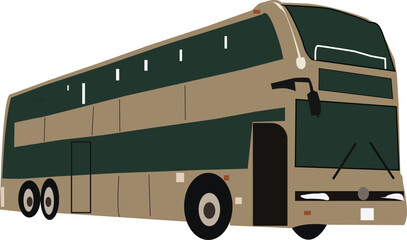 bus luxury vip first class travel vacation tourism tour public route modern art design vector template isolated white background double high large decker 3d