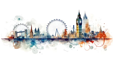 Foto op Plexiglas Abstract icon uniqueness of london illustration isolated on white background © prapann