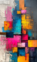 Colorful abstract painting on canvas. Fragment of artwork.