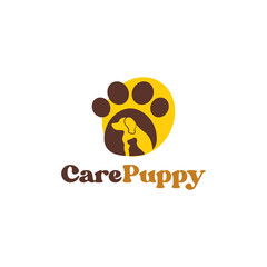 Fototapeta premium birthday dog. care puppy logo. dog care logo. pet logo. paw logo