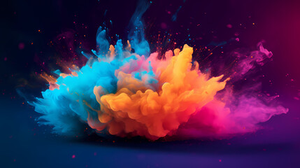 Dust explosion abstract background, Holi background