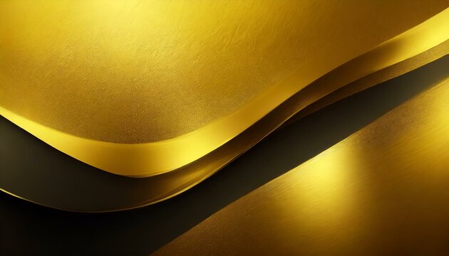background.a detailed and visually appealing digital image featuring a golden shiny gradient background. Utilize a golden paper with a metallic effect, incorporate gold and black waves, and pay attent