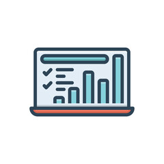 Color illustration icon for web statistics