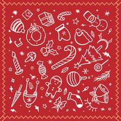 Merry Christmas and Happy New Year Seamless Pattern