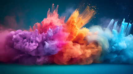 Dust explosion Holi background, Indian traditional festival