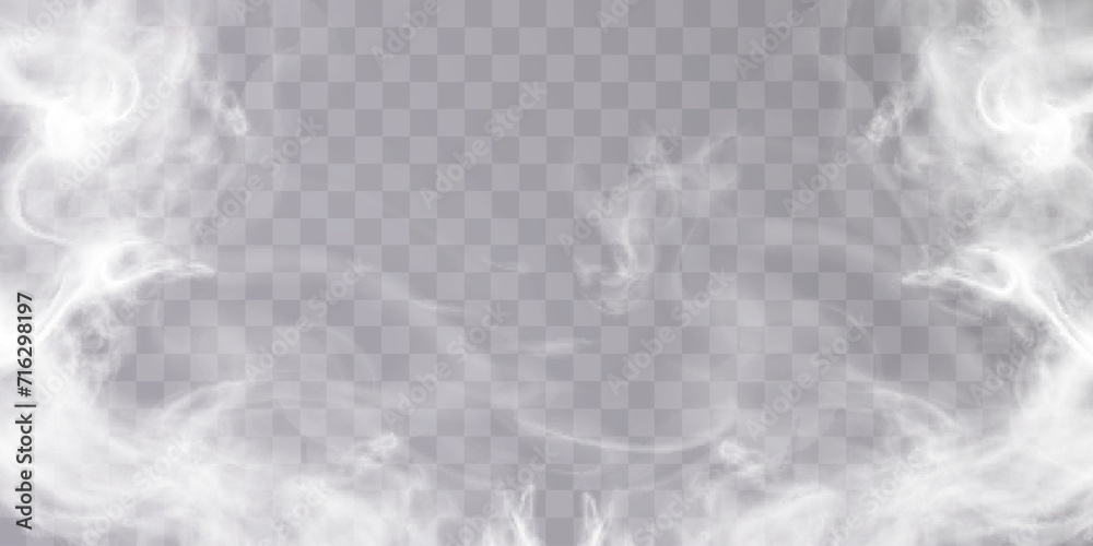 Aufkleber fog or smoke isolated on transparent background with special overlay effect. white vector smoke clou